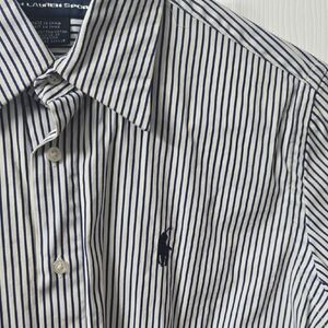 Ralph Lauren Men's Navy Striped Button Down Shirt